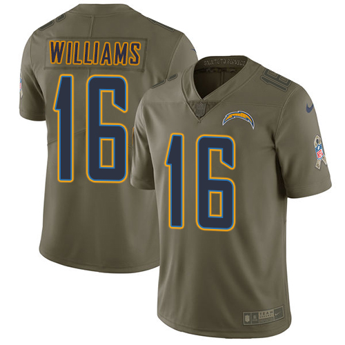 Nike Chargers #16 Tyrell Williams Olive Men's Stitched NFL Limited Salute To Service Jersey